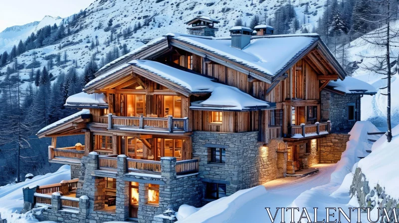 Enchanting Wooden House in the Mountains | Perfect Family Getaway AI Image