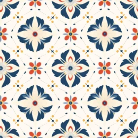 Hand-Painted Ceramic Tile Pattern - Traditional Portuguese Design
