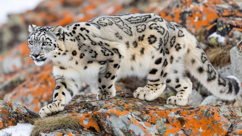 Snow Leopard in Mountain Habitat