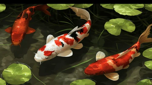 Tranquil Koi Fish Painting | Nature Artwork