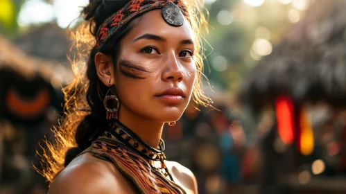 Captivating Portrait of a Young Woman from an Indigenous Tribe