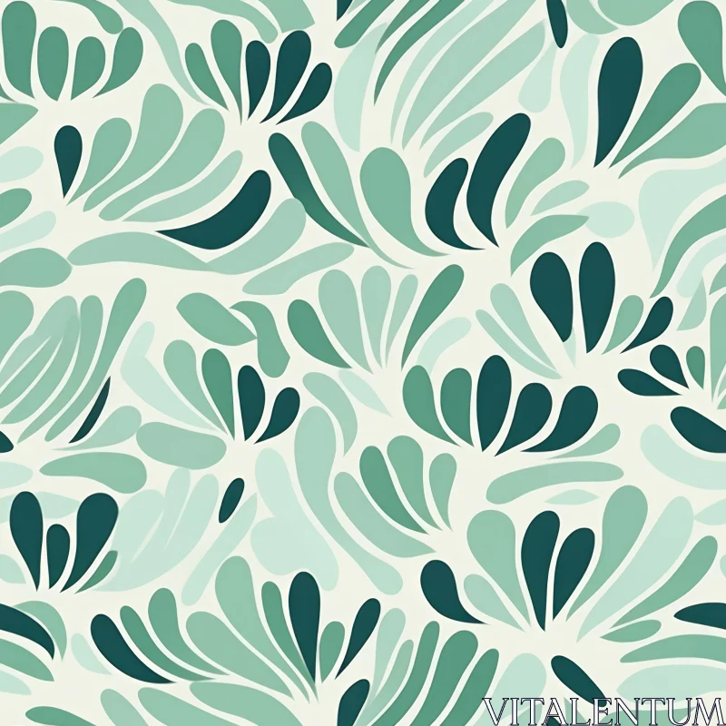 Green Floral Seamless Vector Pattern AI Image