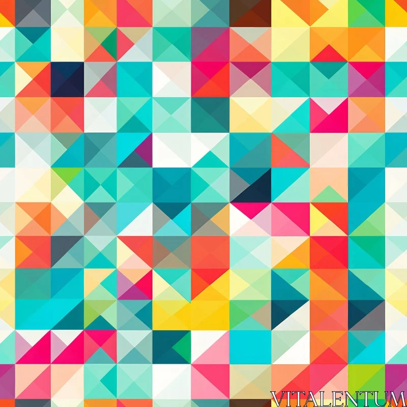 Multicolored Triangle Grid Pattern for Fabric & Wallpaper AI Image