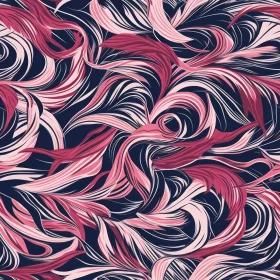 Pink and White Curved Shapes Pattern on Dark Blue Background