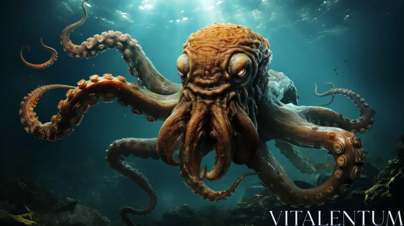 AI ART Powerful Octopus Digital Painting