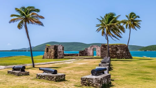 Majestic Ruins: Exploring a Historical Fort on a Tropical Island