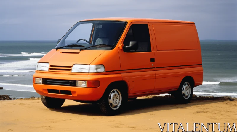 Orange Van in Neo-Geo Minimalism Style: Distinctive Character Design and Mist AI Image