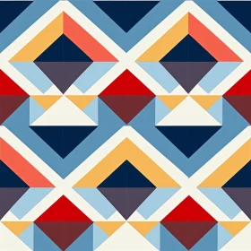 Retro Geometric Pattern - Colorful Triangles and Diamonds