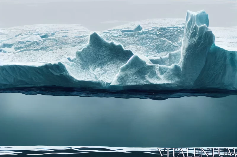 Captivating Digital Art: Majestic Iceberg in Serene Waters AI Image
