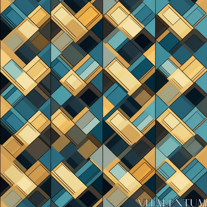 Colorful Geometric Pattern - Blue, Green, Yellow AI Image