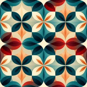 Retro Floral Symmetrical Vector Pattern