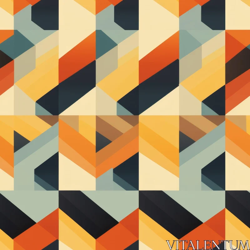AI ART Retro Geometric Seamless Pattern - Background Design