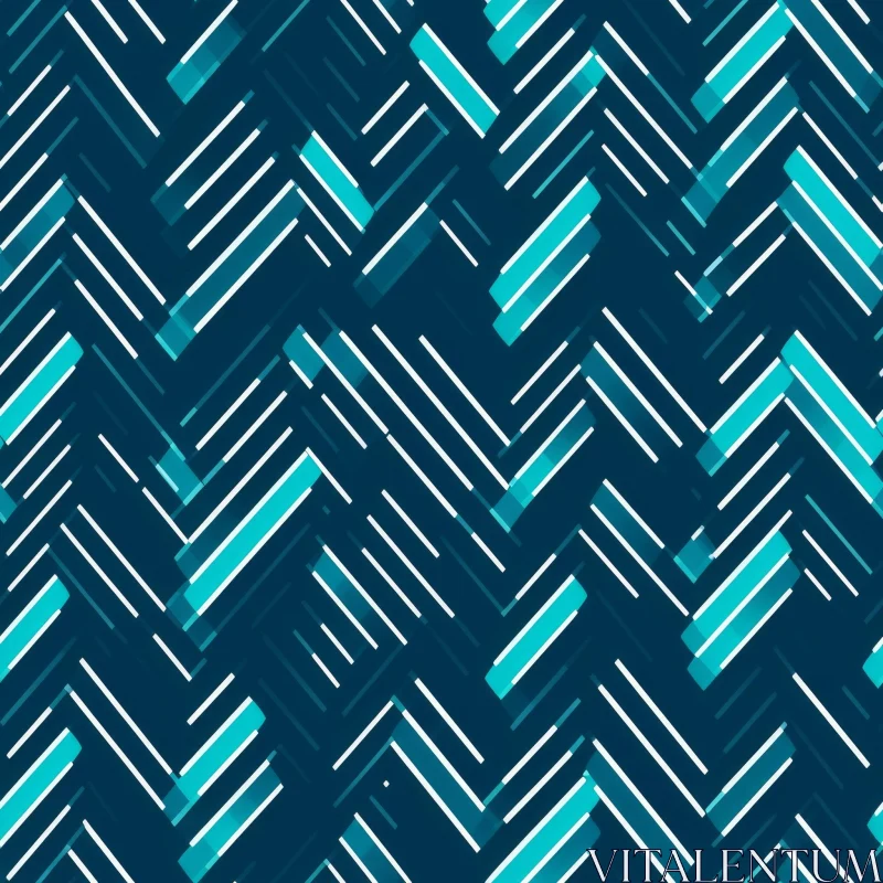 Blue and White Stripes Herringbone Pattern Seamless Design AI Image