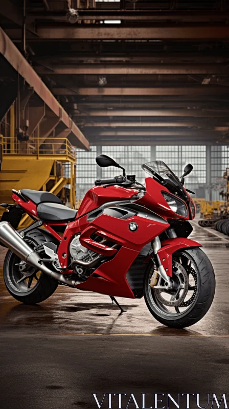 Captivating Red Motorcycle | Performance-Oriented Design | Digitally Enhanced AI Image