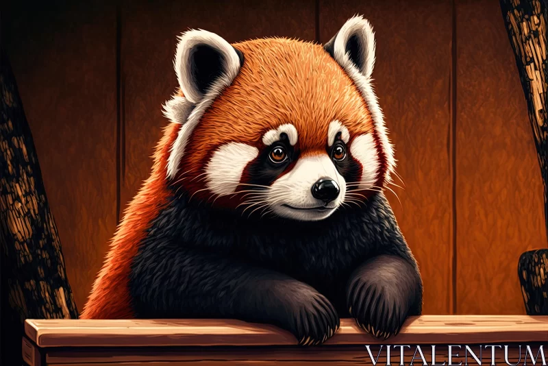 Captivating Red Panda Illustration in Hyper-Detailed Style AI Image