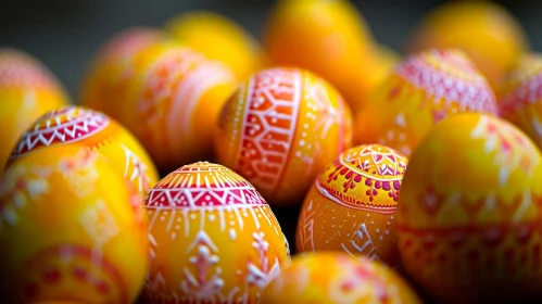 Elegant Easter Eggs: Vibrant Patterns in an Intricate Arrangement