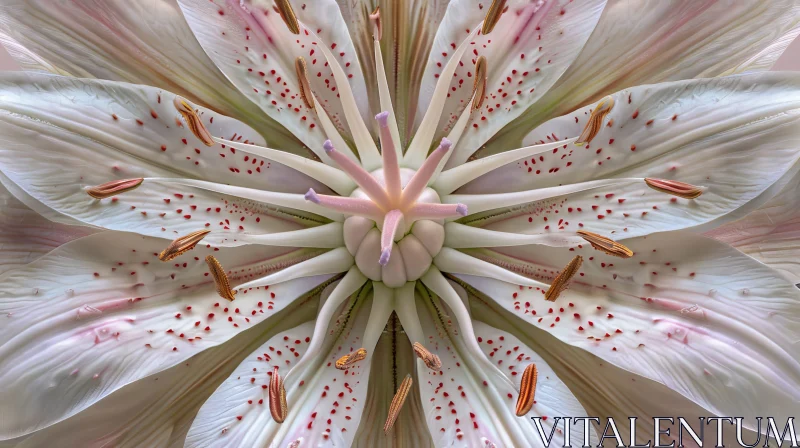 White Lily Flower - Blooming Symmetry in Natural Light AI Image