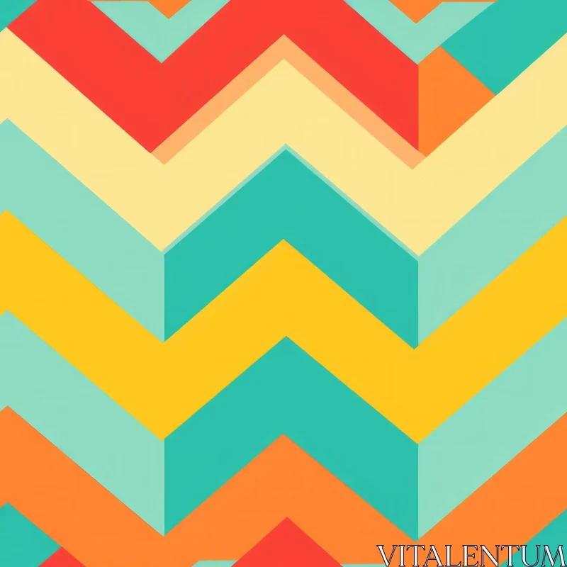 Chevron Geometric Pattern in Bright Colors AI Image