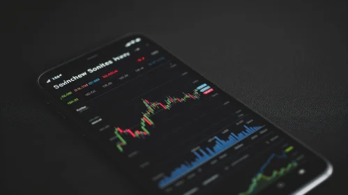 Close-up of Smartphone Displaying Stock Market App