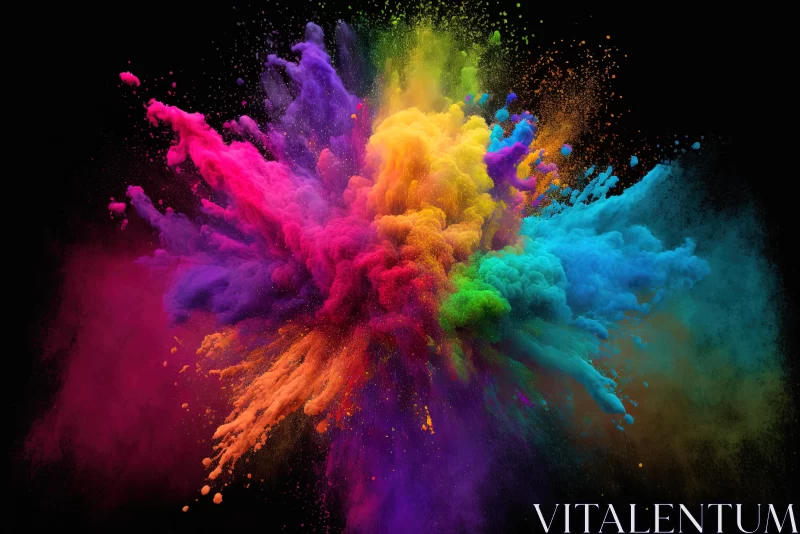 Colorful Powder Explosion - Vibrant and Energetic Artwork AI Image