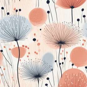 Pink and Blue Floral Seamless Pattern