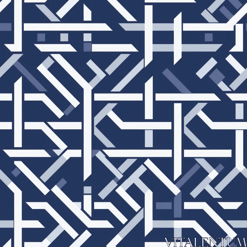 AI ART Blue and White Geometric Pattern