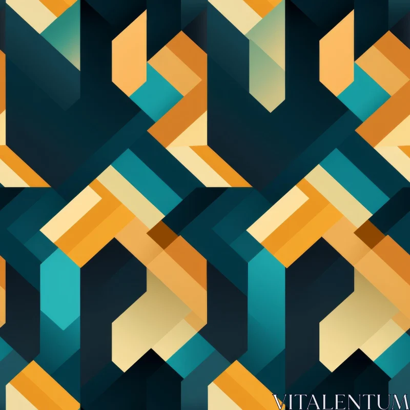 AI ART Dark Blue Geometric Pattern - Seamless Design Element