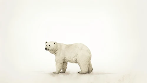 Powerful Polar Bear Digital Drawing