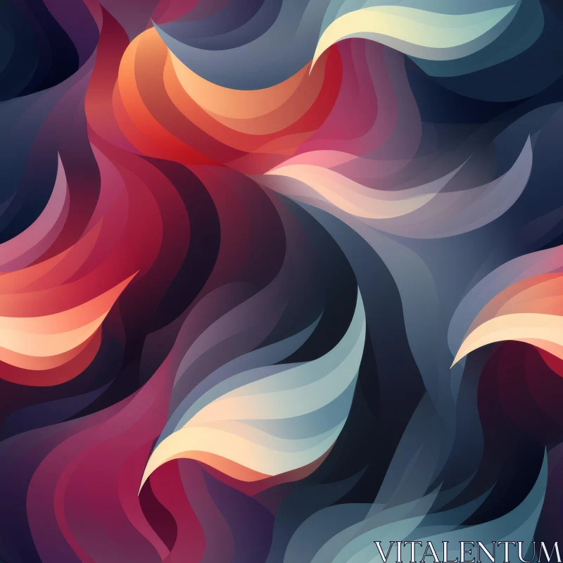 Vibrant Abstract Waves Pattern - Colorful Gradient Design AI Image