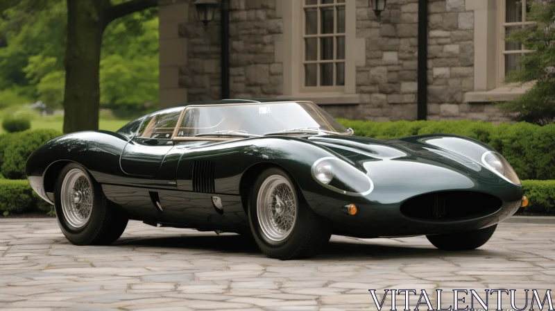 Green Vintage Sports Car: Opulent Design and Luxurious Appeal AI Image