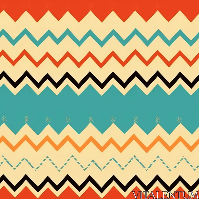 Retro Zig-Zag Stripes Geometric Pattern AI Image