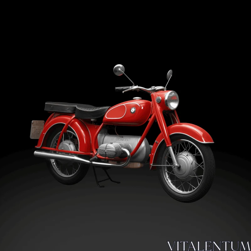 Vintage BMW Motorcycle in Soviet Socialist Realism Style AI Image