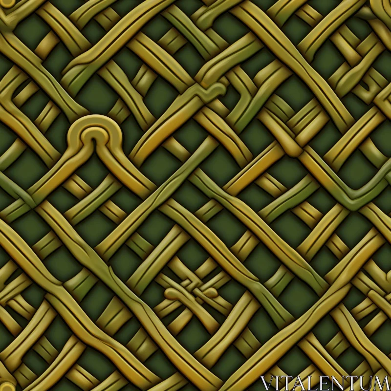 Green and Brown Basket Weave Texture AI Image