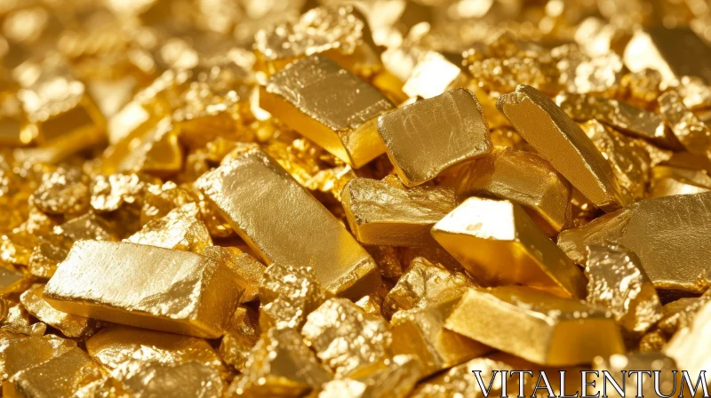 Shiny Gold Bars and Nugget Pile - Abstract Art AI Image