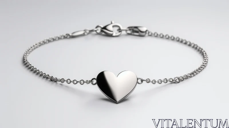 AI ART Silver Bracelet with Heart Pendant | Fashion Jewelry