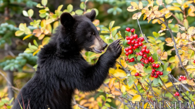 Young Black Bear Wildlife Photography AI Image