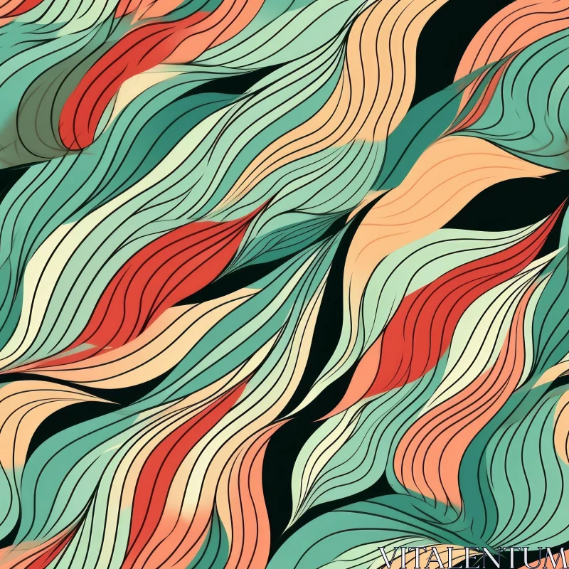 Colorful Abstract Waves Pattern for Design AI Image