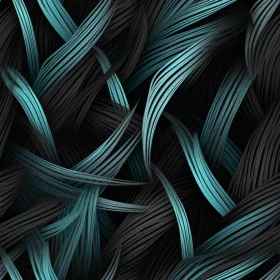 Elegant Black and Blue Waves Seamless Pattern