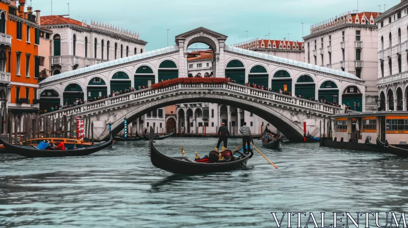 Rialto Bridge in Venice, Italy - A Captivating View AI Image