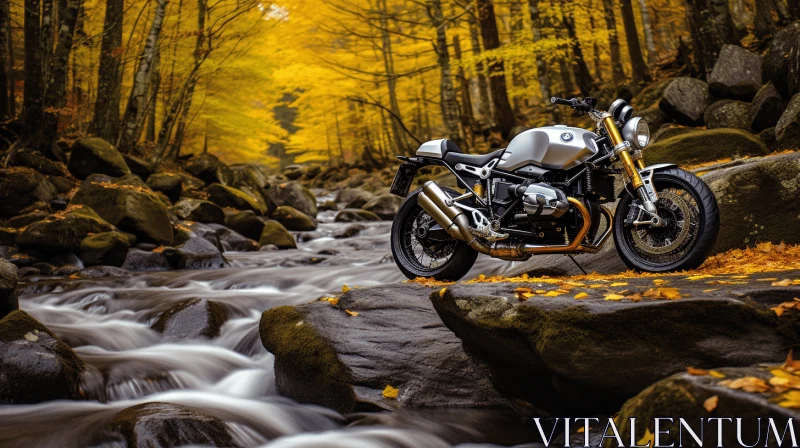 Autumn Mountains Motorcycle: Captivating Photography in Dusseldorf Style AI Image