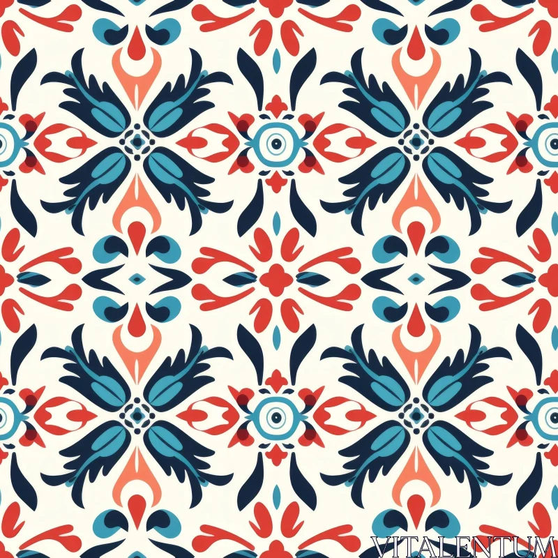 Colorful Floral Tiles Seamless Pattern - Home & Office Decor AI Image