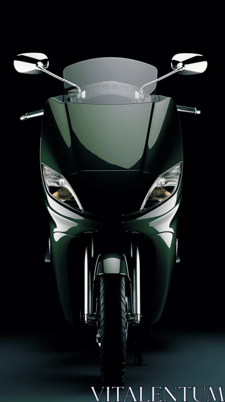 Green Concept Motorcycle: A Dark Chiaroscuro Masterpiece AI Image