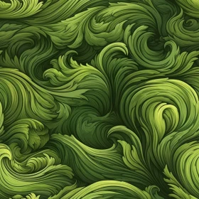 Intricate Green Leaves Seamless Pattern