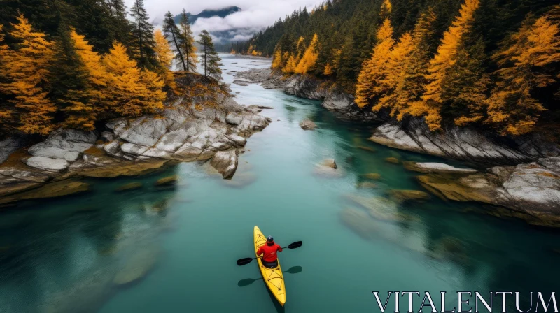 Serene Kayaking Scene in Nature AI Image