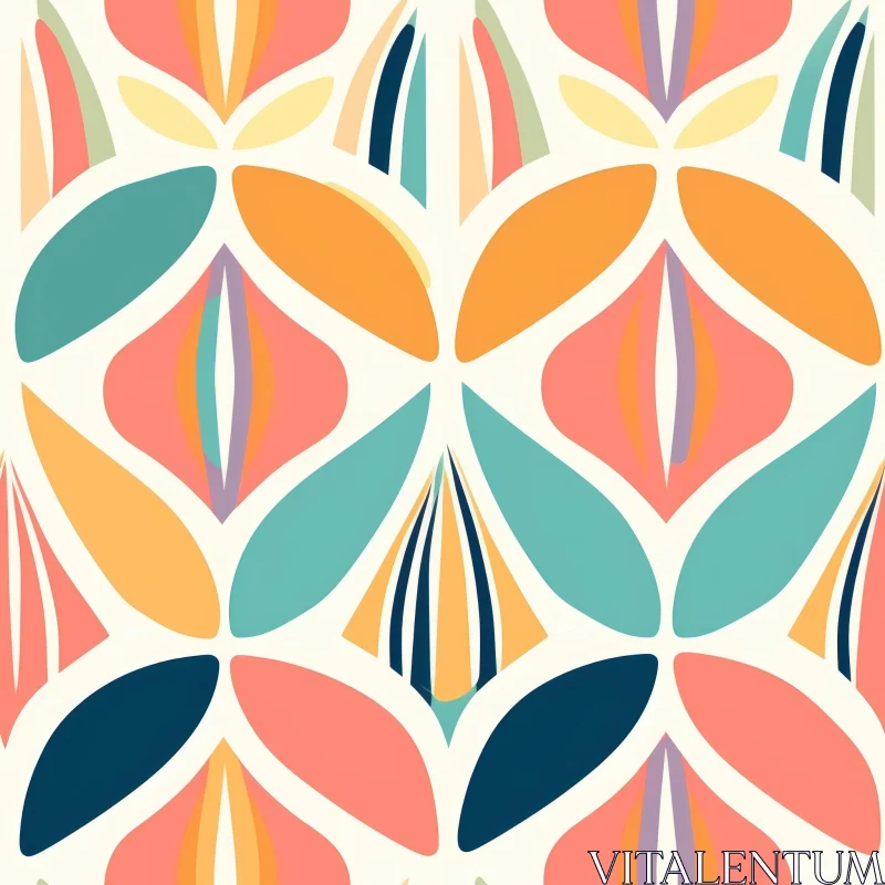 Colorful Abstract Floral Seamless Vector Pattern AI Image