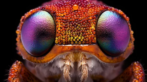 Detailed Macro Photo of a Fly's Head