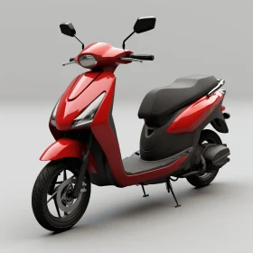Red Motor Scooter Isolated on White | Realistic 3D Model