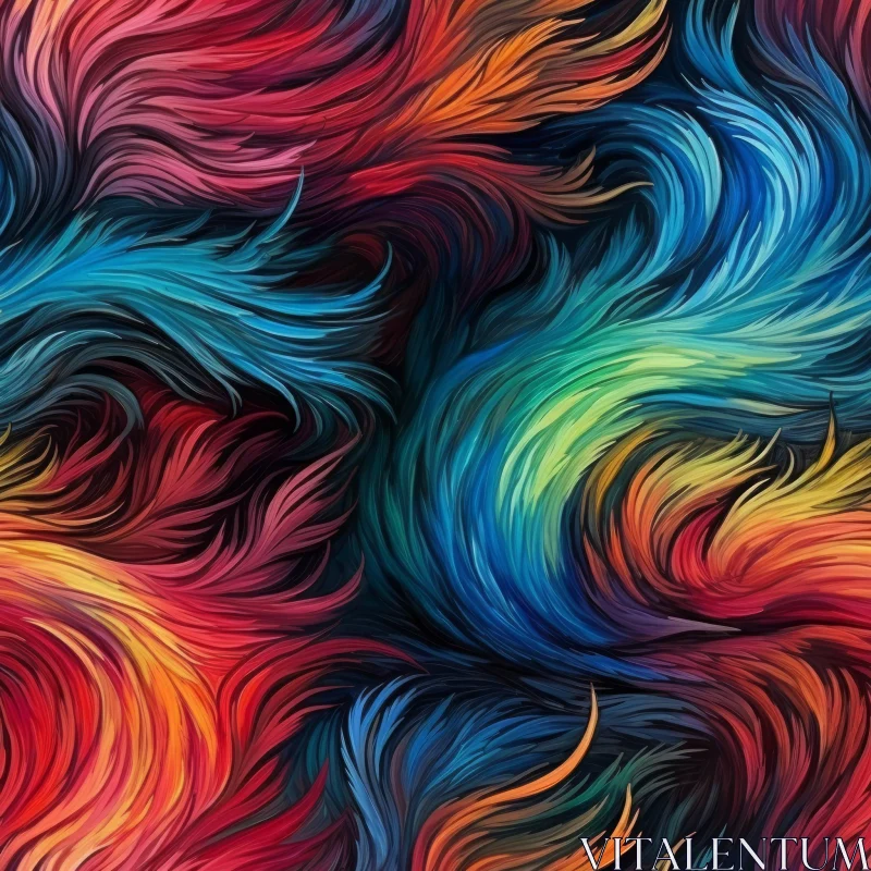 Colorful Abstract Digital Artwork with Acrylic Texture AI Image