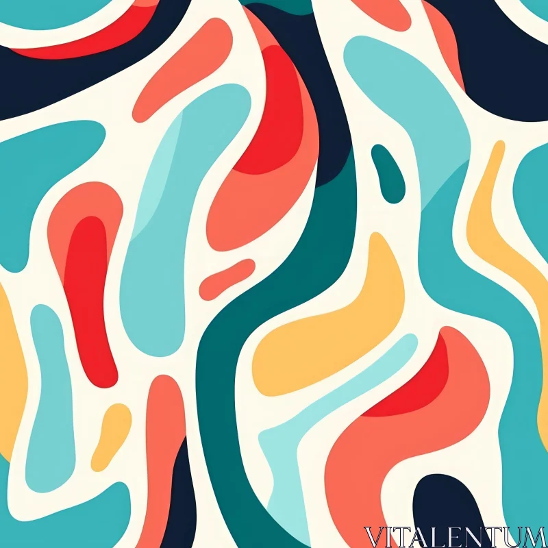 Colorful Abstract Organic Shapes Pattern AI Image