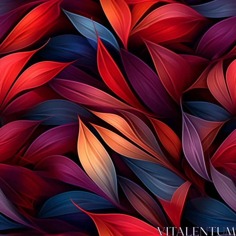 Colorful Leaves Seamless Pattern for Web and Print AI Image